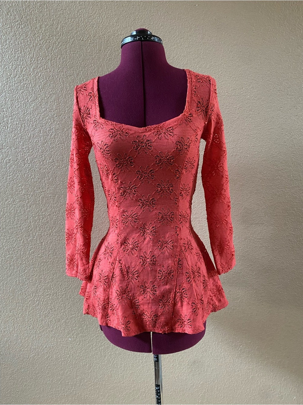 Free People Orange Peplum Tunic